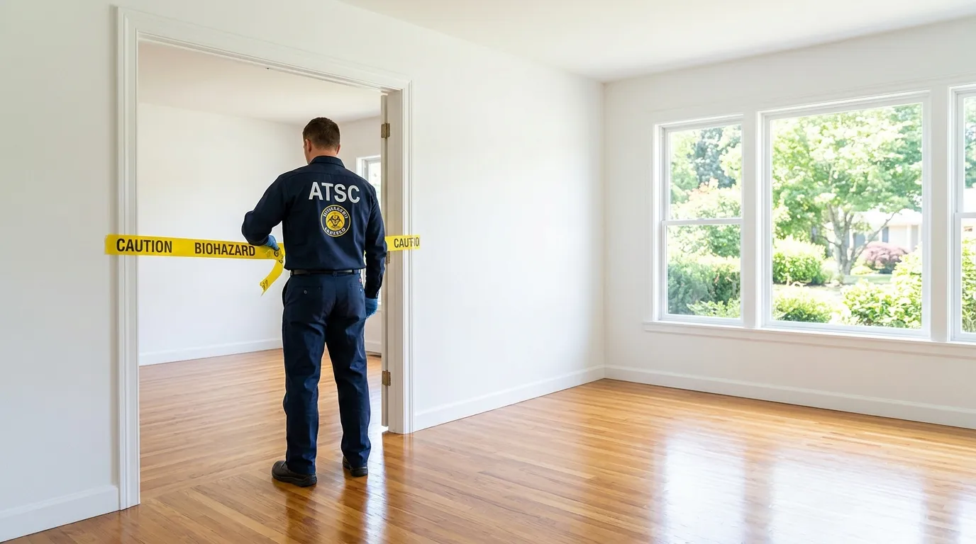 Certified biohazard cleanup crew performing Decomposition Cleanup in Mont Belvieu